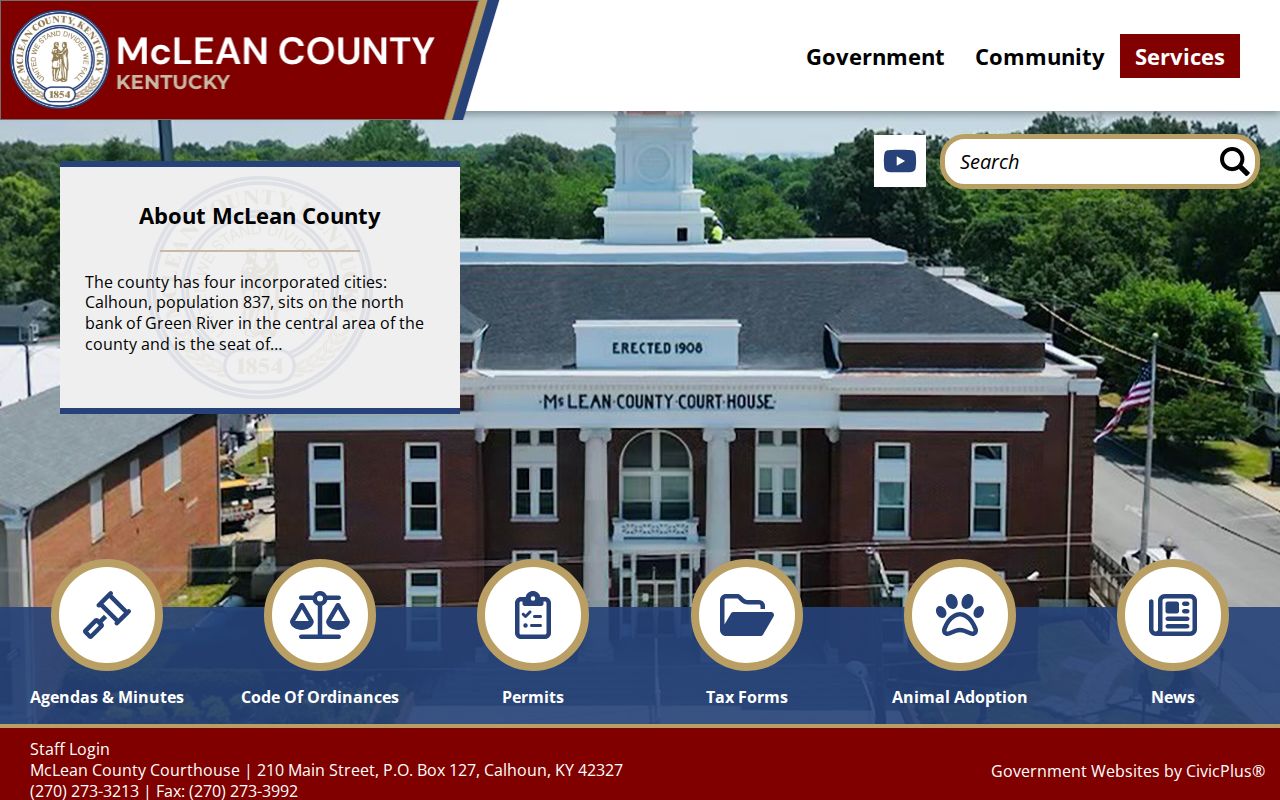Official McLean County government website used to locate arrest-record contacts